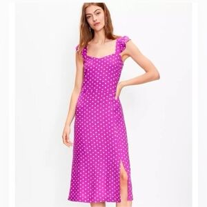 LOFT Pink Polka Dot Dress